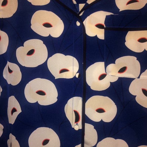 New with tag Nordstrom Olivia Palermo  Blue Mazarine Chelsea Poppy  blouse - Picture 6 of 7